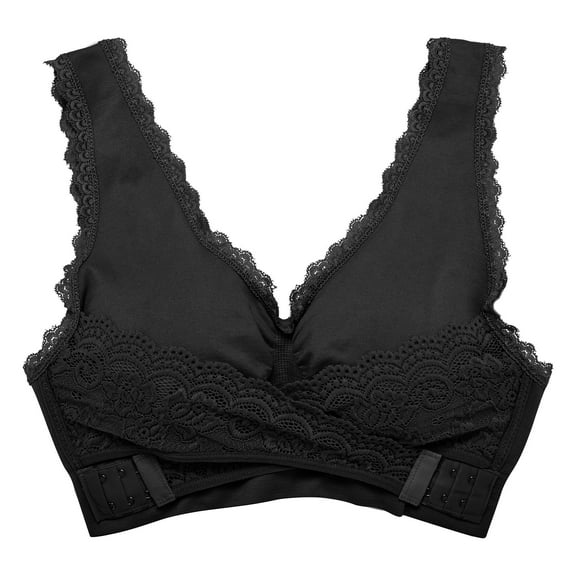 Front Close Sport Bra Women's Floral Lace Bralette Breathable Padded Comfort Bra