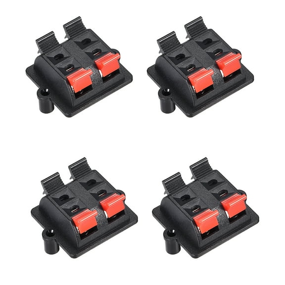 2 Row 4 Way Spring Speaker Terminal Clip Push Release Connector Terminals Strip Block WP4-03 4Pcs