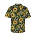 thumbnail image 3 of Balery Sunflowers Print Men's Hawaiian Shirts Short Sleeve Beach Shirt Relaxed Fit Vacation Button Down Shirts-, 3 of 9