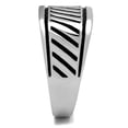 thumbnail image 4 of Luxe Jewelry Designs Men's High Polished Striped Stainless Steel Ring - Size 9 (Pack of 2), 4 of 4