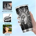 thumbnail image 6 of SKYSONIC Sun and Moon Tumbler Stainless Steel Double Wall Vacuum Reusable Insulated Mug with Straw and Built-in Coaste for Cold and Hot Beverages, 20oz, 6 of 7
