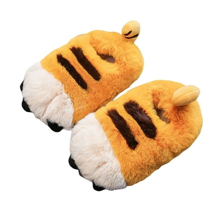 

Gureui Kids Baby Girls Boys Shoes Anti-Slip Fall Winter Home Warm Plush Casual Party Cute Cartoon Paw Shaped Shoes