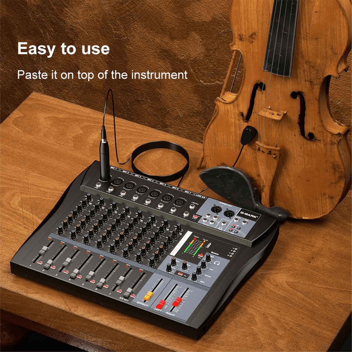 GC411 Instrument Pickup Wired Violin Microphone Musical Condenser Mics Omnidirectional with 5M Wire