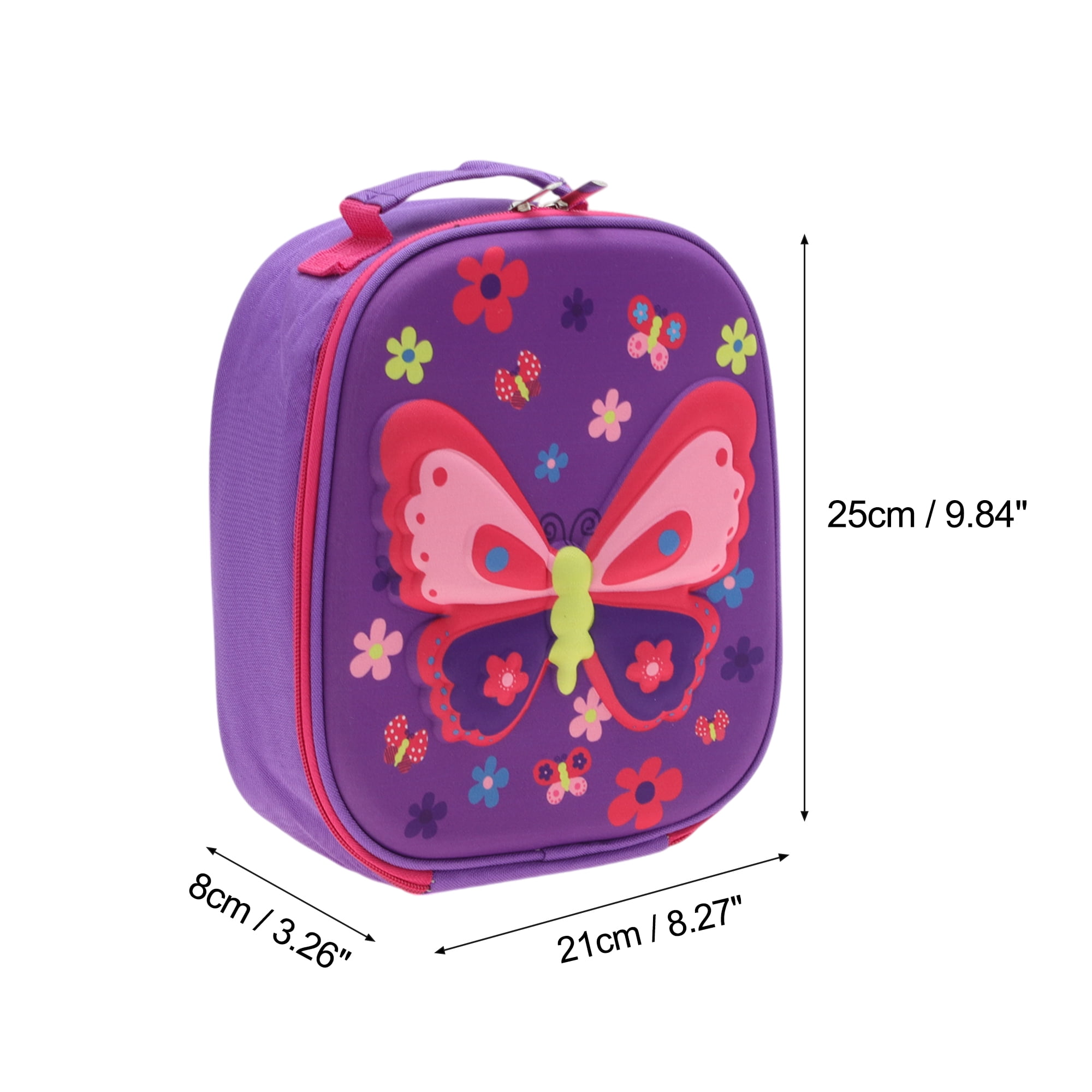 Unique Bargains Cartoon Lunch Bag 1 Pc Purple [Butterfly]