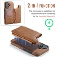 thumbnail image 4 of Allytechgroup 2 In 1 Wallet Case for Apple iPhone 16, Compatible with Mag-safe Detachable 7 Cards Holder RFID Blocking Shockproof Premium PU Leather Phone Case Cover for Women Men, Brown, 4 of 10