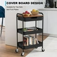 thumbnail image 5 of 3 Tier Rolling Cart with Drawer, Metal Utility Cart on Wheels Storage Cart with, 5 of 9