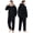Black, variant on VUICANODON Men's Warm Fleece Hoodie Pajama Set Loose Loungewear For Men