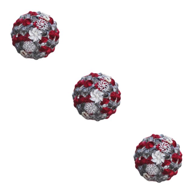 Baohd Wide Application Wedding Bouquets Elegant For All Occasions Low Maintenance Dark red + darkgray 3Set
