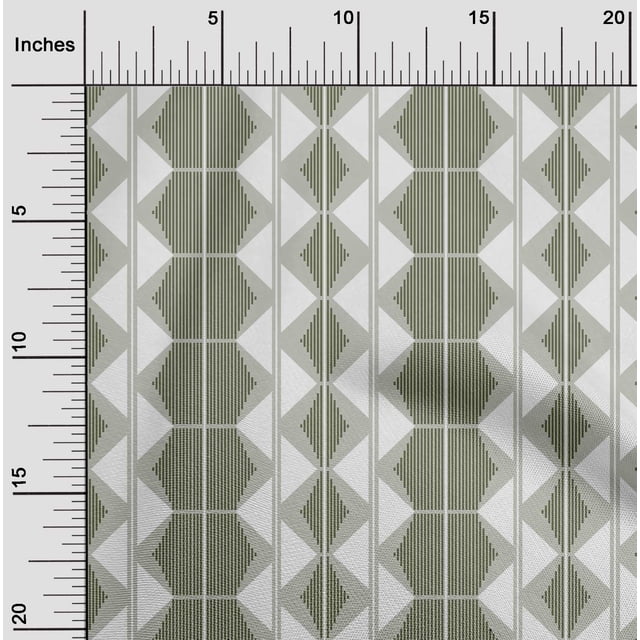 oneOone Cotton Silk Fabric Triangle & Hexagon Geometric Printed Fabric 1 Yard 42 Inch Wide