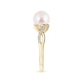 thumbnail image 3 of ANGARA Japanese Akoya Cultured Pearl and Diamond Infinity Ring in 14K Yellow Gold for Women | June Birthstone, Birthday, Anniversary, Jewelry Gift for Women | Natural Pearl Ring, 3 of 7