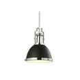thumbnail image 2 of JONATHAN Y Homer 10" 1-Light Modern Industrial Iron LED Dome Pendant, Black/Chrome, 2 of 6