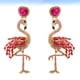 thumbnail image 3 of 1 par de pendientes con forma de flamenco, elegantes accesorios para las orejas, joyería informal para fiestas, adornos para las orejas para mujeres (rojo), 3 of 5