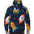 thumbnail image 7 of Lsque Spaceships and Stars Pattern Casual Men's Hoodie,Hooded Sweatshirt with Kangaroo Pocket,Pullover Hoodie-XX-Large, 7 of 7