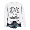 thumbnail image 2 of Let's Get Sheet Faced Halloween Sweatshirts for Women 2025 Crewneck Funny Ghost Graphic Sweatshirt Pullover Tops, 2 of 4