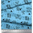 thumbnail image 3 of Soimoi Blue Cotton Voile Fabric Christmas Tree & Love Peace Joy Text Print Fabric by Yard 42 Inch Wide, 3 of 3