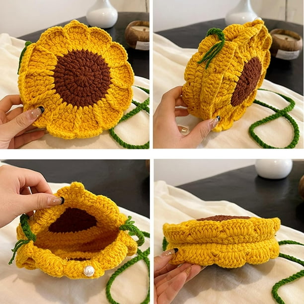 Bolso de crochet con margaritas hecho a mano, lindo bolso cruzado para  niñas, bolso de punto para mujeres y niñas