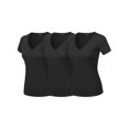 thumbnail image 1 of FashionOutfit Women's Solid Basic Lightweight V-Neck Short Sleeve Top, 1 of 1