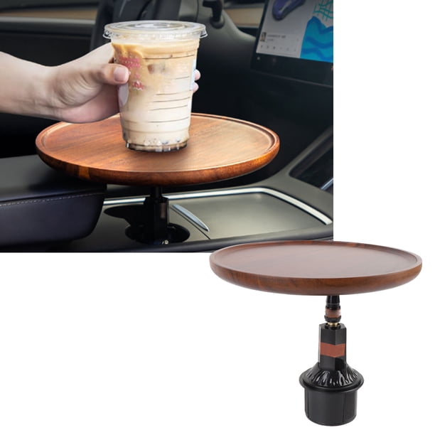 Bandeja De Madera Para Portavasos De Coche, Portavasos, Bandeja Para Comer, Mesa Estable, Multiusos Para La Mayoría De Los Portavasos