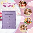 thumbnail image 6 of Music Jewelry Box for Girls, 5 Layer Musical Jewelry Organizer with Spinning Dancer for Kids Christmas New Year Birthday Gifts,Purple, 6 of 8