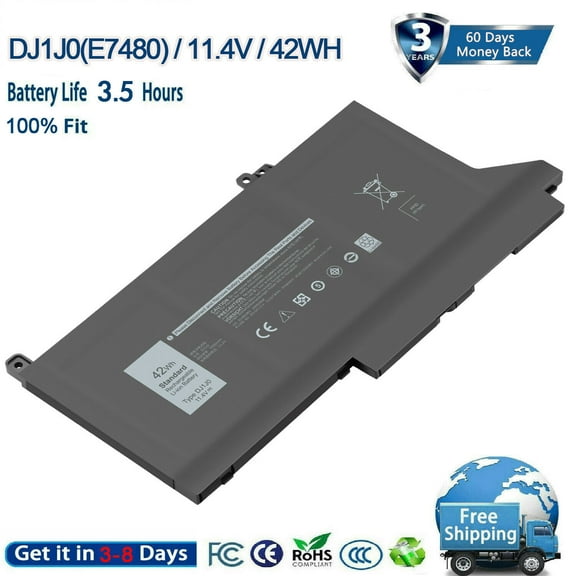Laptop Battery For Dell Latitude 12 7280 7290 13 7380 7390 14 7480 7490 DJ1J0