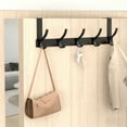 thumbnail image 6 of Over The Door Hooks 5 Hook Heavy Duty Steel Hanger for Coats Towels Hats Backpacks, Rust Resistant Scratch Free Space Saving Door Organizer, No Drill Installation, Black, 6 of 6