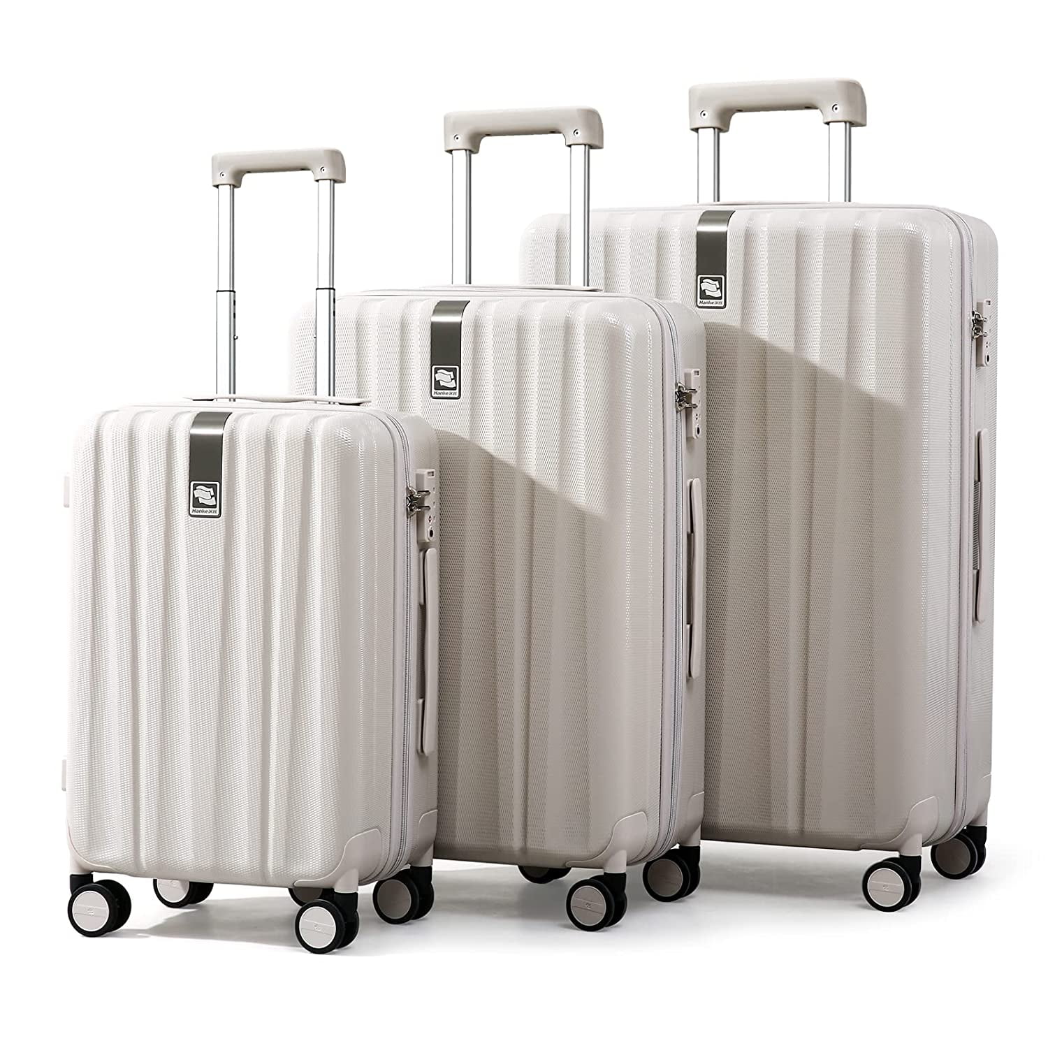 Hanke Upgrade Luggage Sets PC Lightweight Hardshell Suitcases with Spinner Wheels & TSA Lock