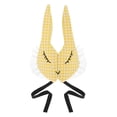 thumbnail image 1 of Disfraz de conejito infantil, conejo de media cara elegante, conejo de orejas largas de Pascua, niños Amarillo con borde de encaje, 1 of 9