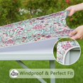 thumbnail image 6 of Pioneer Flower Floral Print Pattern Square Fitted Tablecloth with Elastic Edge,Square Table Cover,Washable Elastic Table Cover for Home Kitchen Party Decor 34"x34", 6 of 6