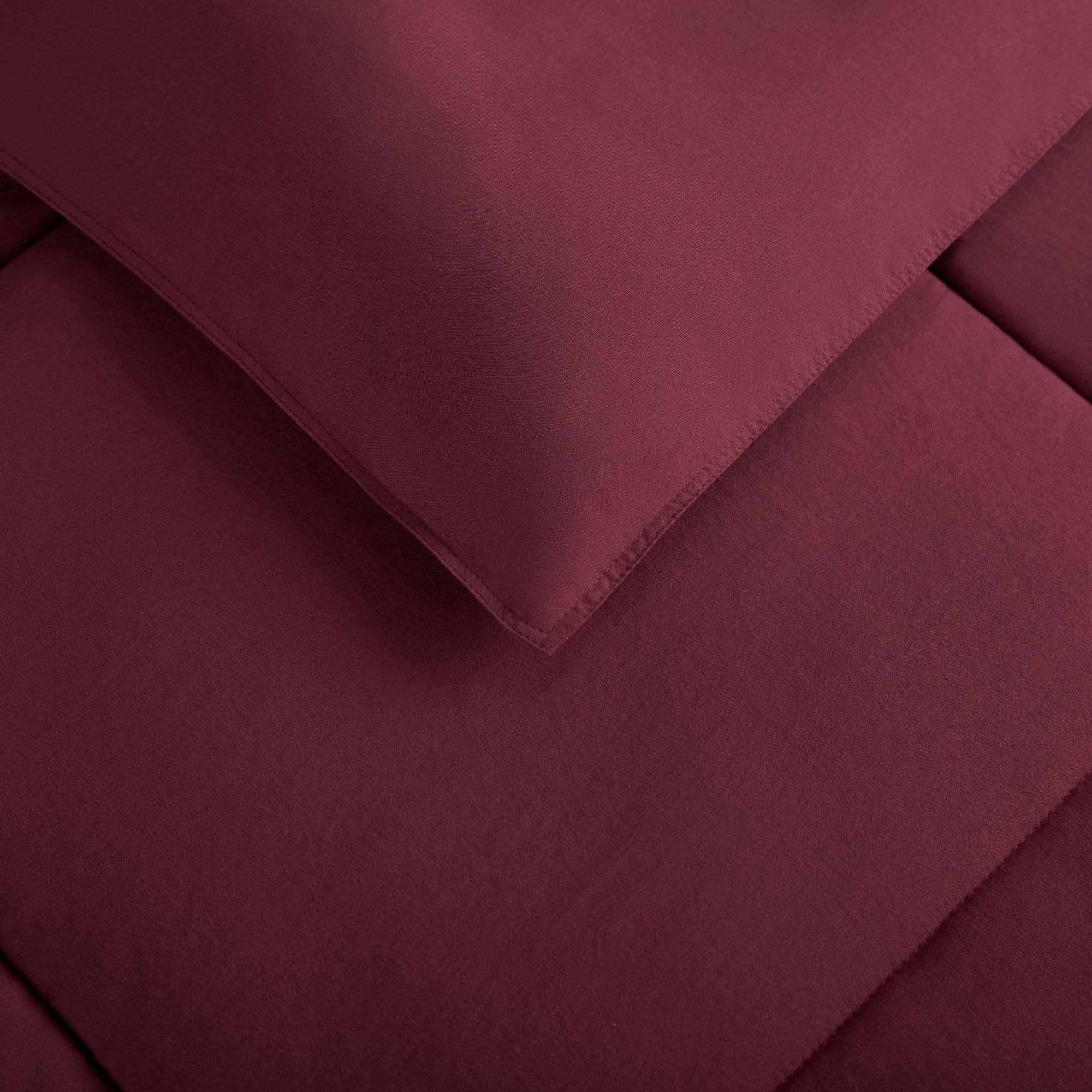 Serta Simply 2-Piece Clean Antimicrobial Burgundy Comforter Set, Twin XL