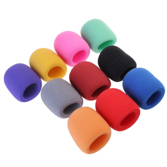 CRAFTHROU 10Pcs Assorted Color Microphone Windscreens Handheld Stage Microphone Windscreen for Performers