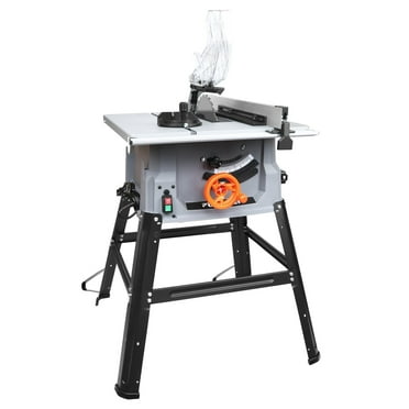 10 Inch Table Saw with Stand,Cutting Speed up to 5000RPM,15-Amp,Portable Compact Table saw for Woodworking