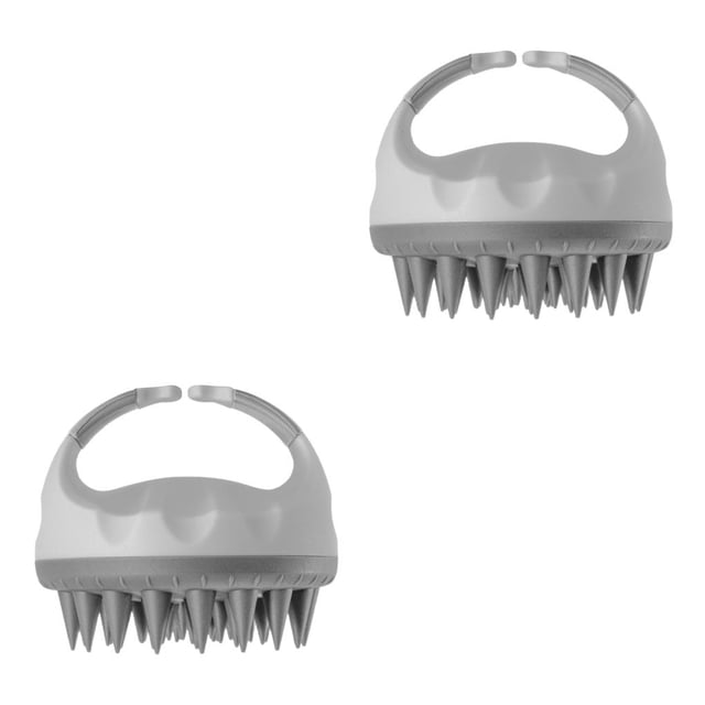 Bearachild Masajeador de mano para el cuero cabelludo, cepillo exfoliante para de cabeza, masaje de ducha, herramienta para el crecimiento del Gris 2piezas Bearachild CBP190734