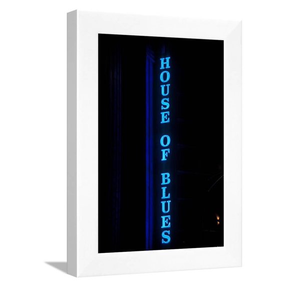 House of Blues Neon Sign, Chicago, Illinois, Scenic Framed Art Print Wall Art Sold by ArtCom
