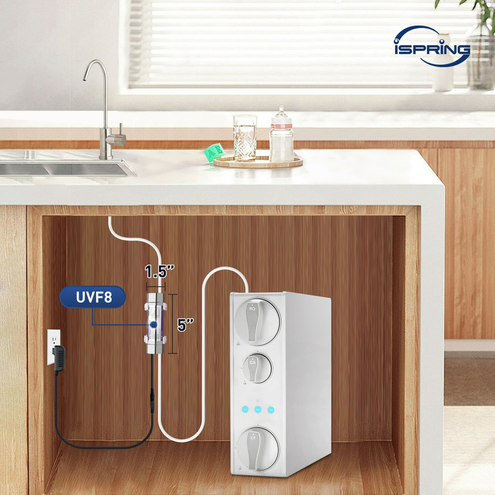 iSpring RO500AK-BN+UVF8 Tankless Reverse Osmosis Water Filtration