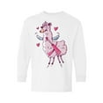 thumbnail image 1 of Valentine's Day Youth Long Sleeve Girls T-shirt Boys Lama Crewneck Tee for Kids, 1 of 4
