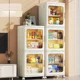 thumbnail image 2 of Caja de almacenamiento plegable de plástico, organizador de aperitivos y juguetes multicapa para el hogar, prácticos gabinetes de almacenamiento con ruedas, 2 of 4