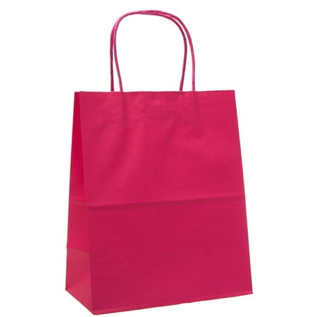 Medium Hot Pink Kraft Gift Bags - www.bagssaleusa.com