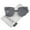 Black-Black / Smoke, variant on Female Oversize Bold Brow Wide Temple Round Lens Half-Frame Cat Eye Sunglasses 57mm (White-Gold / Smoke Gradient) - 57mm