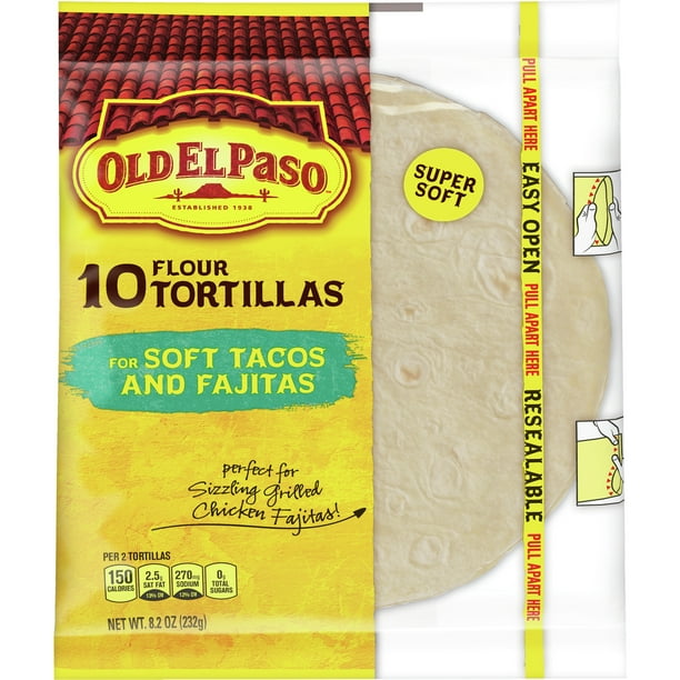 Old El Paso Flour Tortilla Shells, 10 ct, 8.2 oz