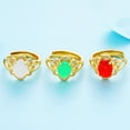 thumbnail image 3 of Anillo de apertura para mujer, anillos de cristal de Metal de latón, decoraciones de mano ajustables, joyería para novia y mujer para fiesta de Ropa, zapatos y accesorios Miscelánea Verde Minnieouse AP014474-01, 3 of 6