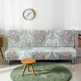 thumbnail image 3 of AMLESO Armless Sofa Cover Furniture Protector Stretch Sofa Slipcover for Bedroom Flower Flower gray, 3 of 8