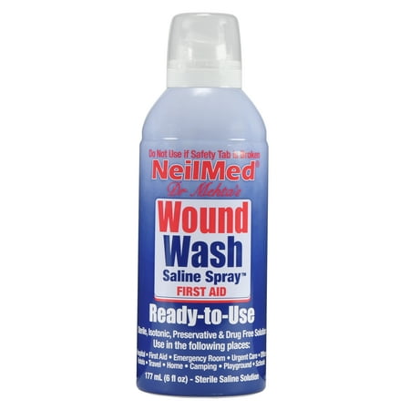 NeilMed Neil Cleanse Sterile Saline Solution Wound Wash, 6 fl (Best Piercing Cleaning Solution)