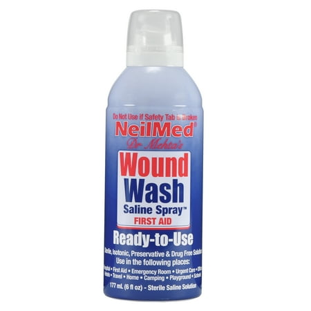 NeilMed Neil Cleanse Sterile Saline Solution Wound Wash, 6 fl (Best Antiseptic For Wounds)