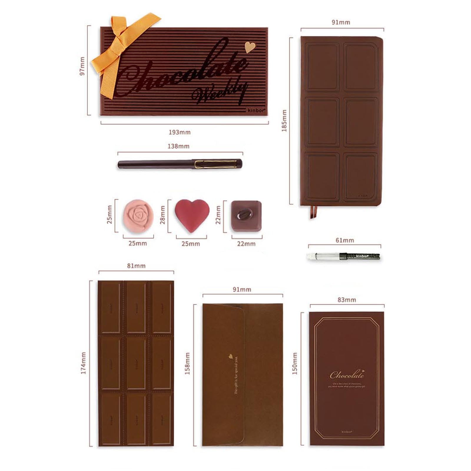 JGJJUGN Chocolate Weekly Planner Notebook Set, Task Tracker Organizer, Goal Planning Journal, Productivity Planner, Calendar Schedule Book, Wellness Journal, Gift for Creatives