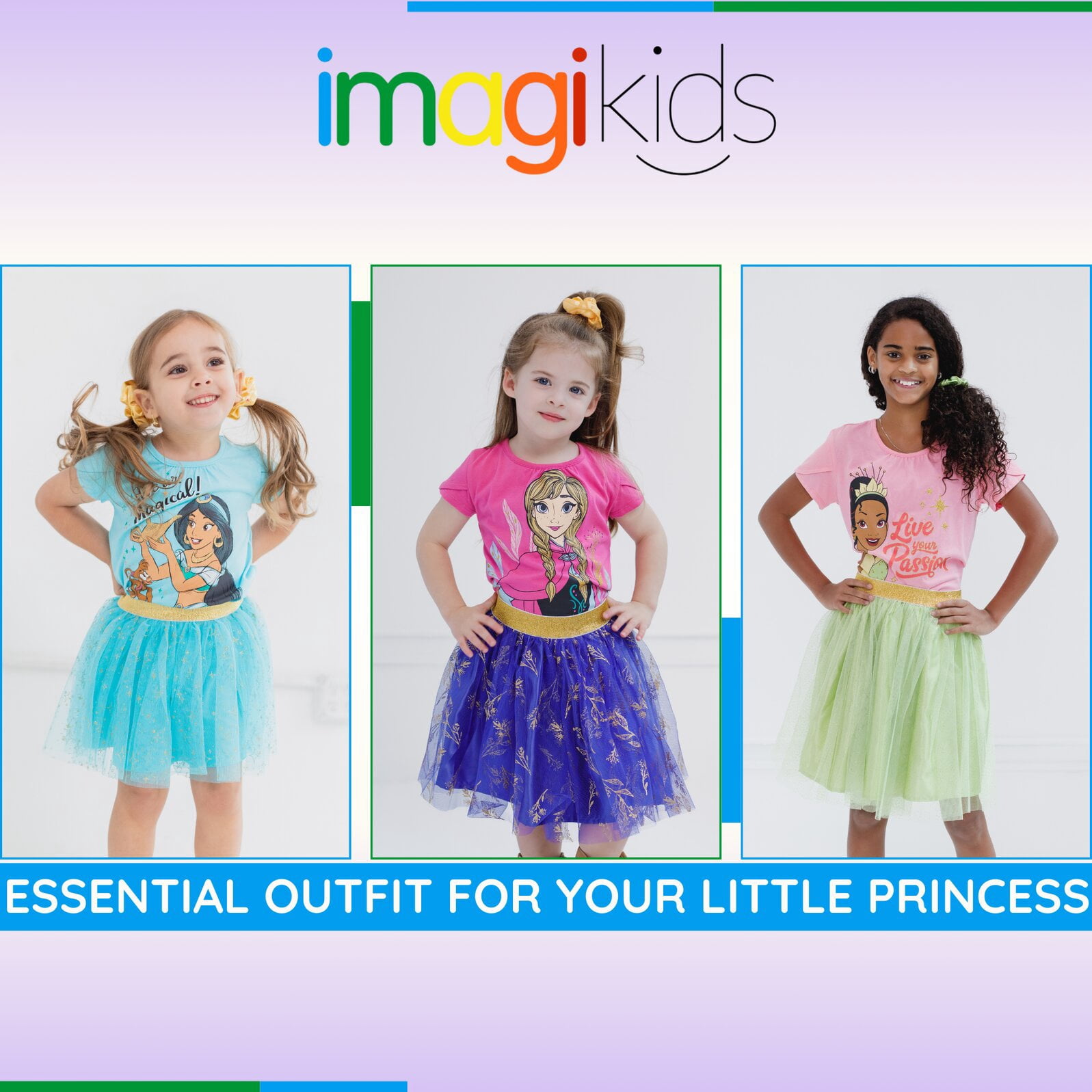 Disney Frozen Toddler Girls' T-Shirt and Tutu Skirt Set with Scrunchie Pink Anna