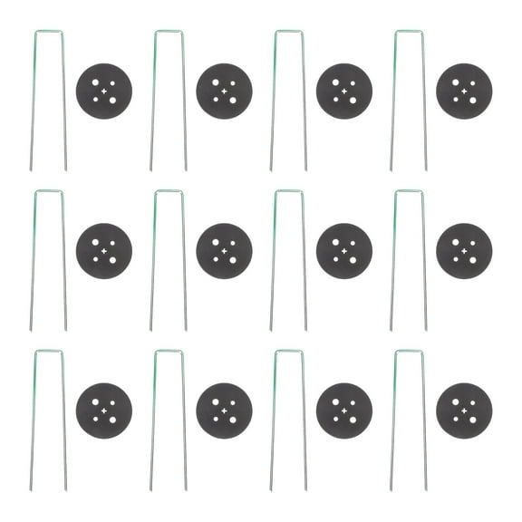 Hemoton 25 Sets U-Shaped Gardening Nail Artificial Lawn Grass Ground Pegs Gaskets