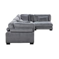 thumbnail image 3 of Lexicon Traverse 4-Piece Corduroy Upholstered Modular Sectional in Gray, 3 of 6