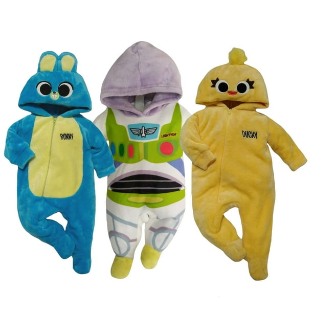 Kit 3 Mamelucos con Gorro Bordado Disney Bunny, Buzz, Ducky Disney KitA993