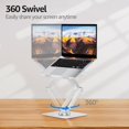 thumbnail image 3 of Adjustable Laptop Stand Ergonomic with Rotating Base Foldable & Portable Laptop Riser Compatible with MacBook Dell HP Lenovo and Other Laptops (Silver), 3 of 7
