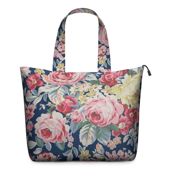 Pioneer Flower Floral Print Pattern Travel Tote Bags for Women Carry On,Large Weekender Bags for Women Travel,Multi Functional Duffle Bag for Work,Shopping,Sports